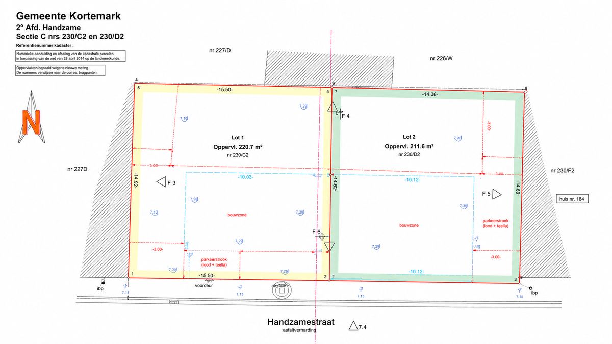 Handzame — subdivision plan Lot 1 & Lot 2